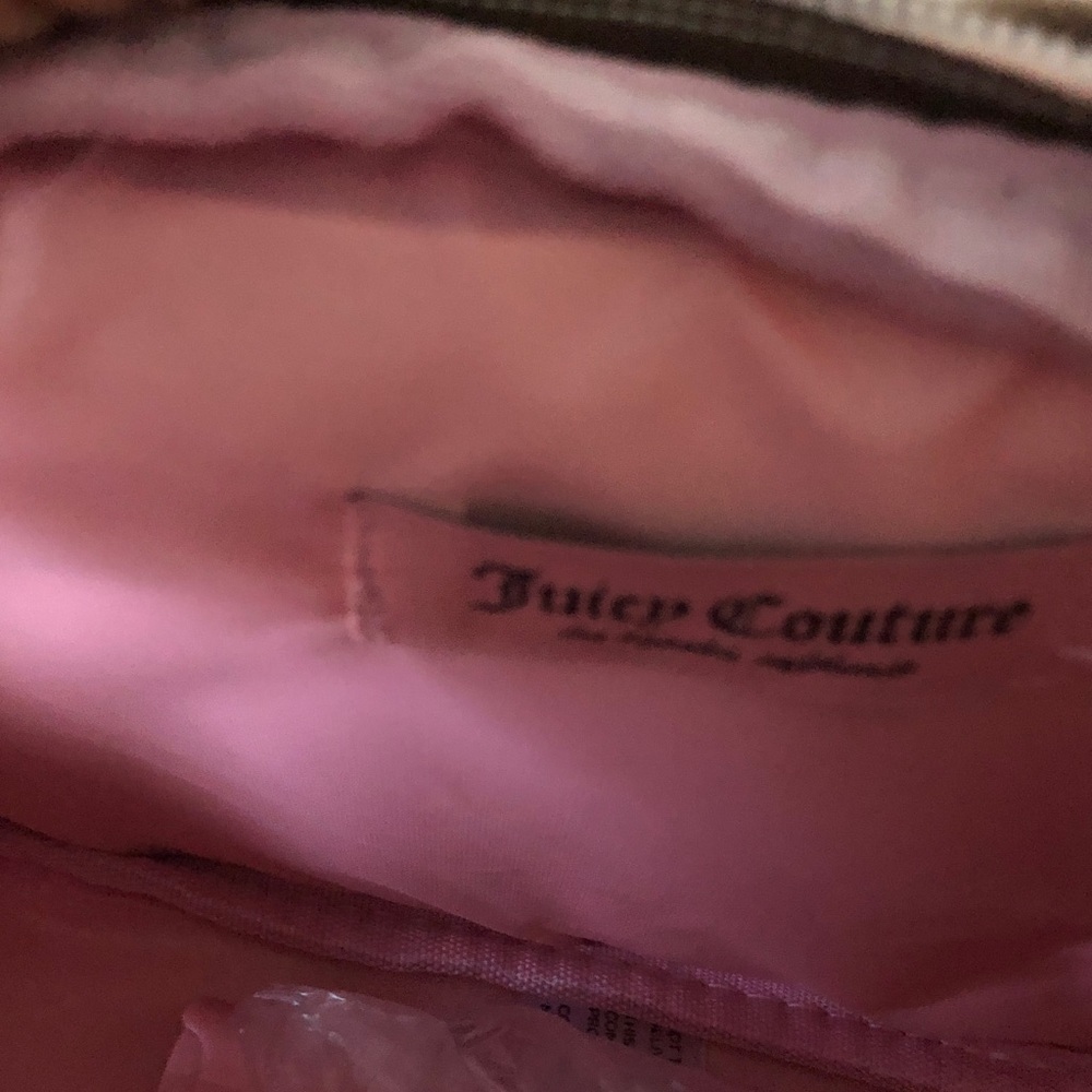 NWT Juicy Couture Chocolate Velour Cosmetic Bag w/ Travel Bottle - Picture 5 of 6
